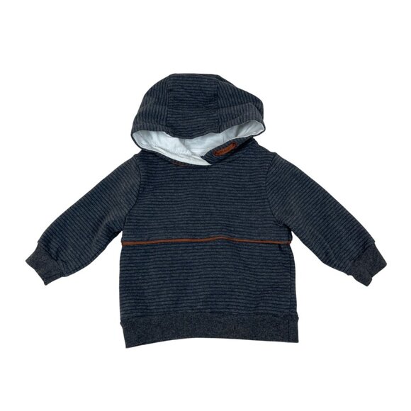 Tommy Bahama Other - Tommy Bahama Baby Boys Striped Pullover Hoodie Gray With Brown Accents Sz 12M